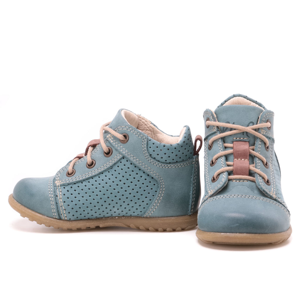(2429-19) Blue Lace Up First Shoes - MintMouse (Unicorner Concept Store)