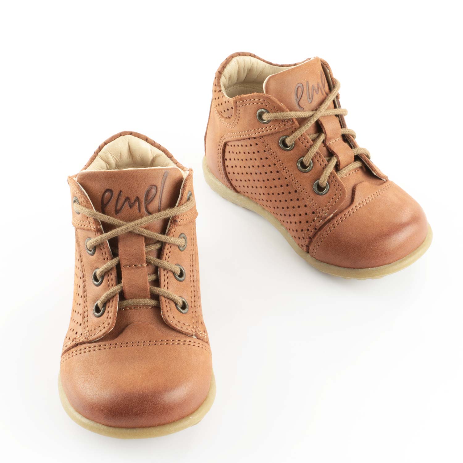 (2429-10) Emel brown Lace Up First Shoes - MintMouse (Unicorner Concept Store)