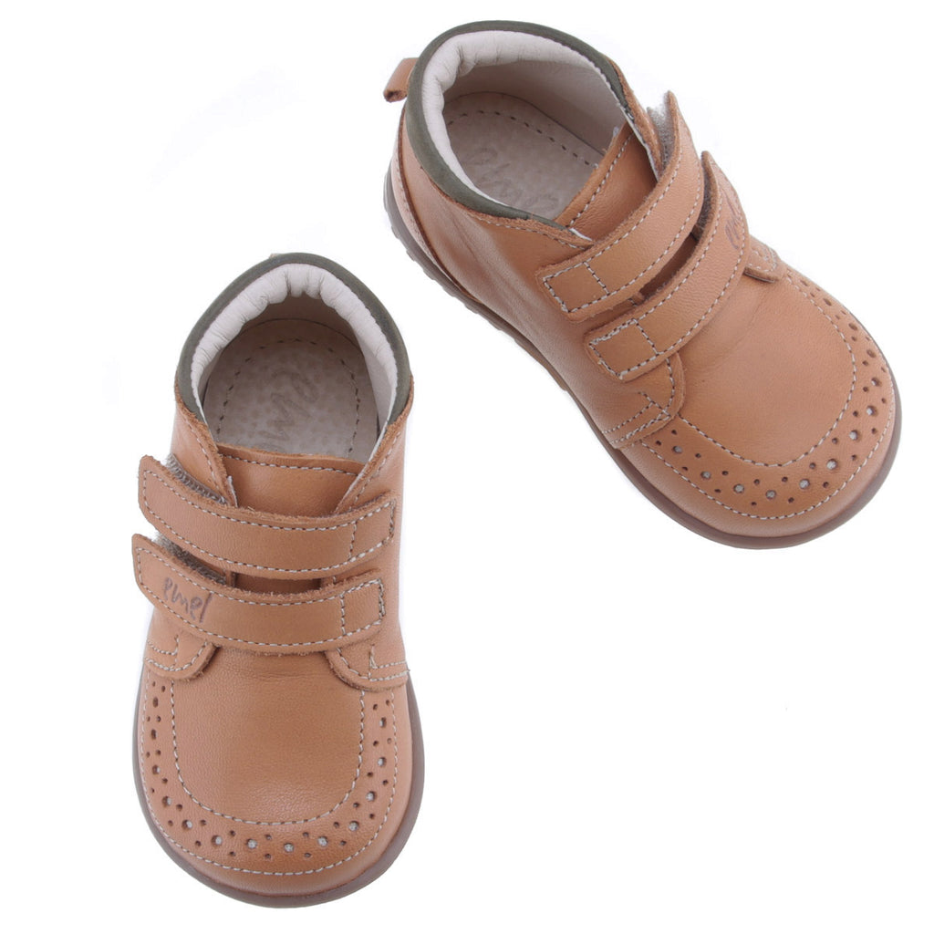(2439B-10) Emel first shoes Brown velcro - MintMouse (Unicorner Concept Store)