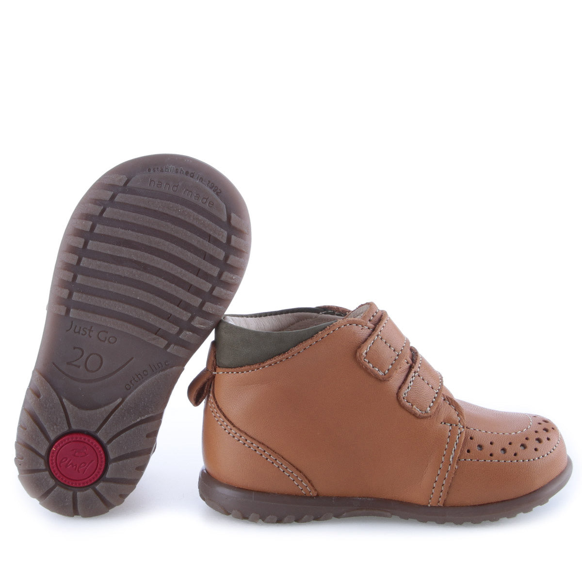 (2439B-10) Emel first shoes Brown velcro - MintMouse (Unicorner Concept Store)