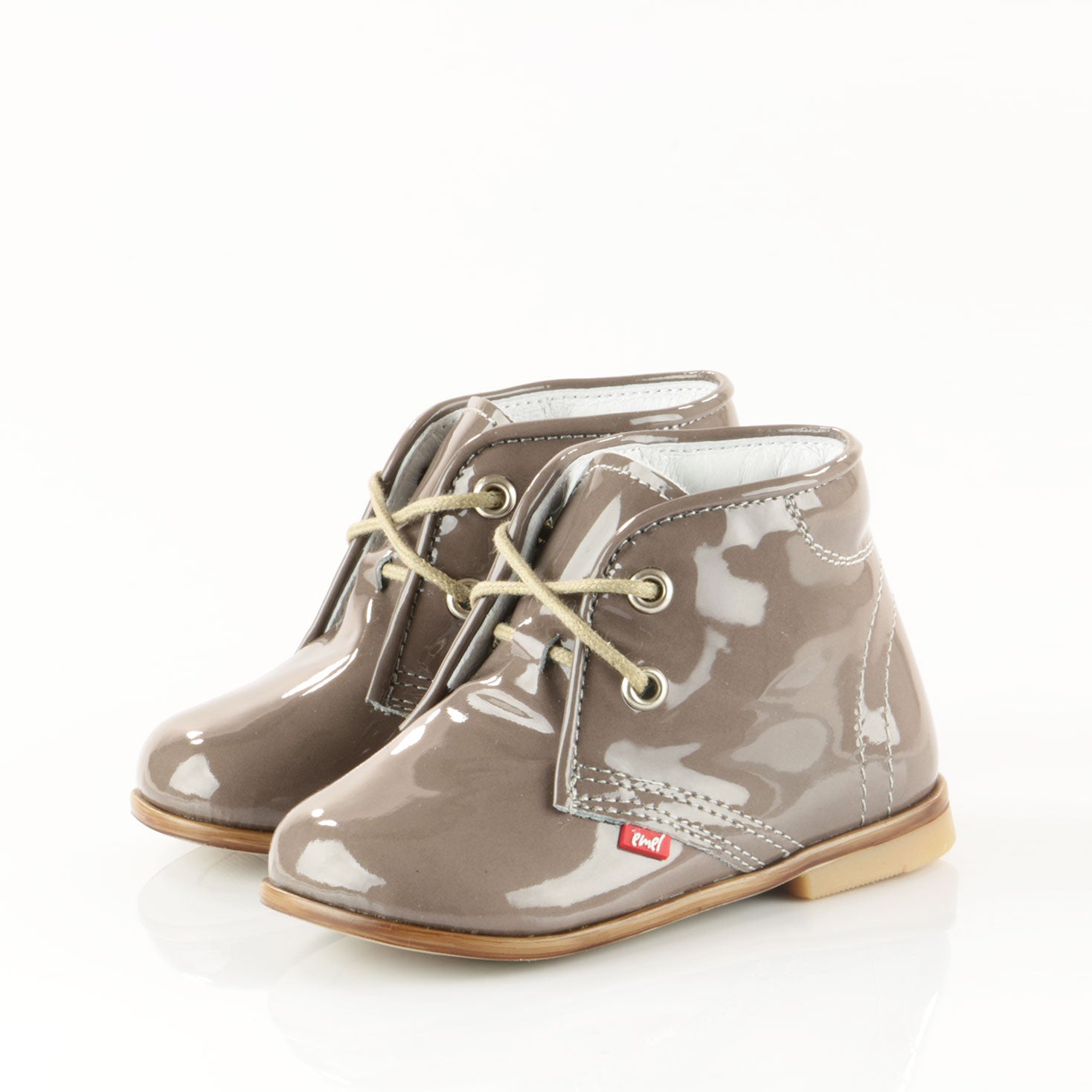 (2393-2) Emel taupe patent leather Lace Up Shoes - MintMouse (Unicorner Concept Store)