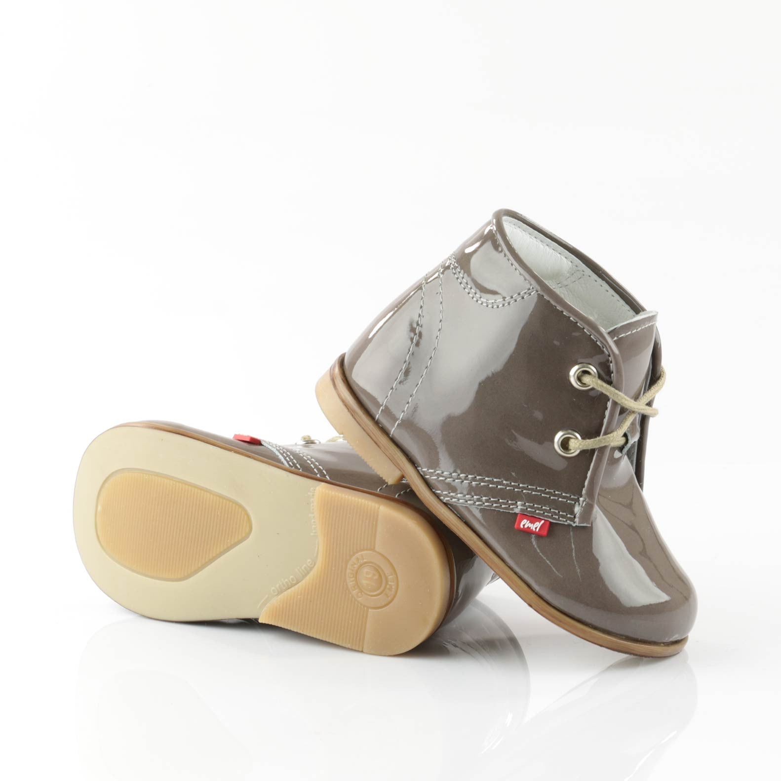 (2393-2) Emel taupe patent leather Lace Up Shoes - MintMouse (Unicorner Concept Store)