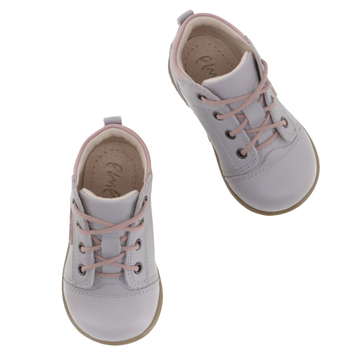 (2069E) Emel Lace Up First Shoes Grey heart - MintMouse (Unicorner Concept Store)