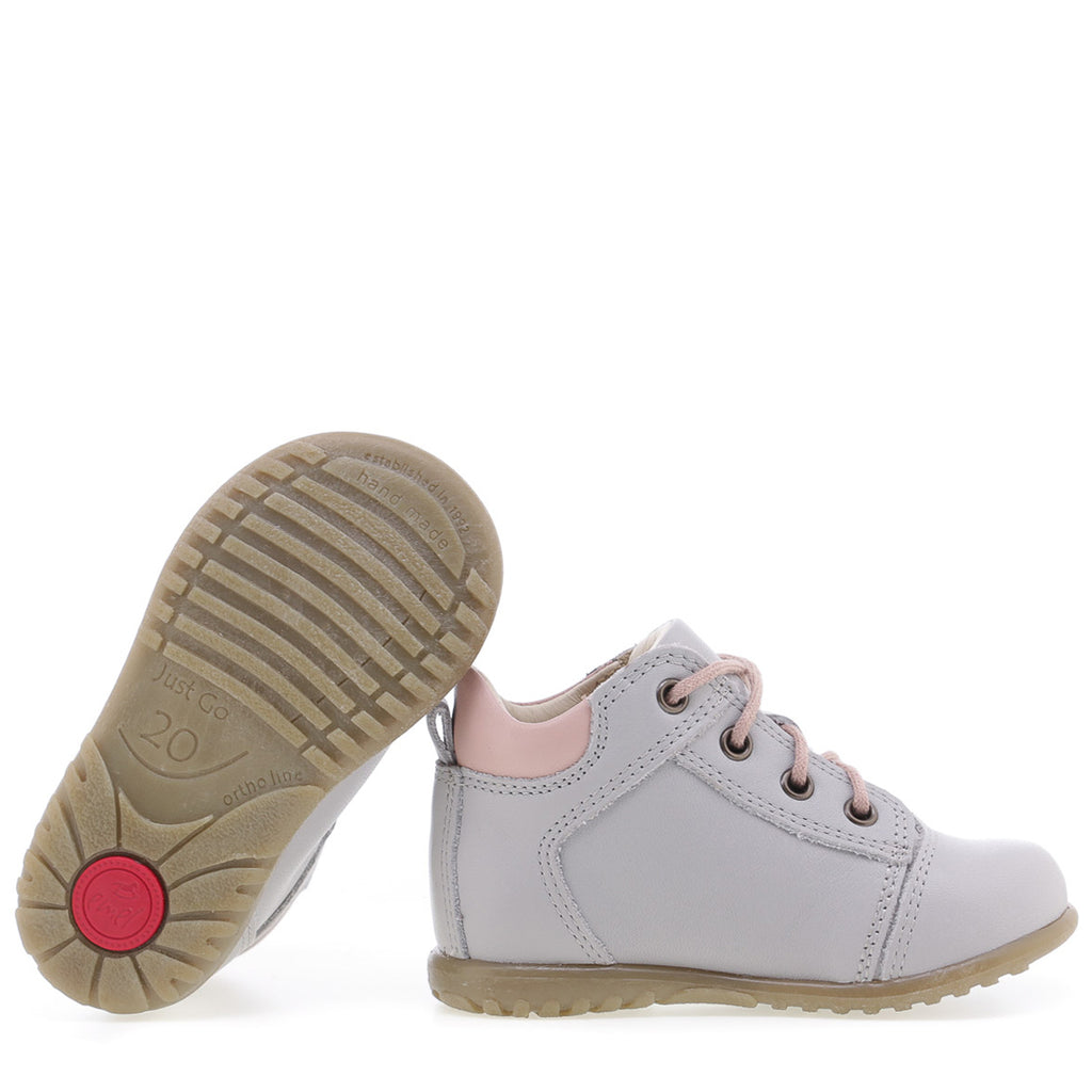 (2069E) Emel Lace Up First Shoes Grey heart - MintMouse (Unicorner Concept Store)