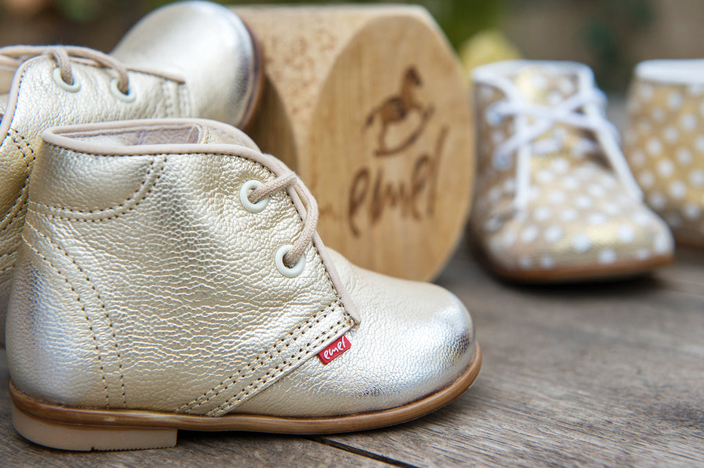 (2345) Emel Gold Lace Up Shoes - MintMouse (Unicorner Concept Store)