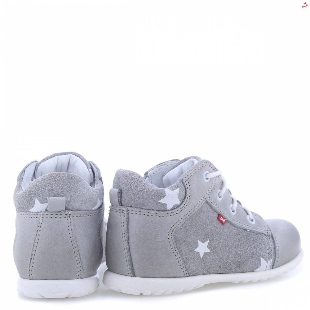 (2369B-6) Emel Lace Up First Shoes  Gray - MintMouse (Unicorner Concept Store)