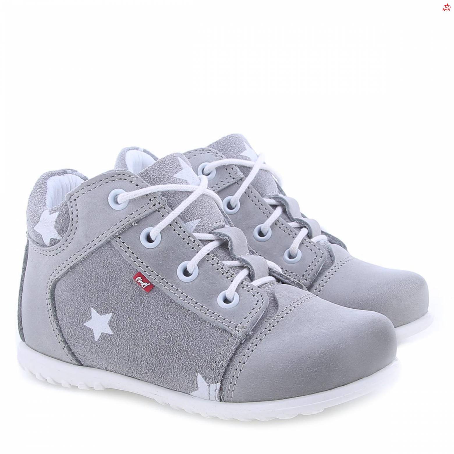 (2369B-6) Emel Lace Up First Shoes  Gray - MintMouse (Unicorner Concept Store)