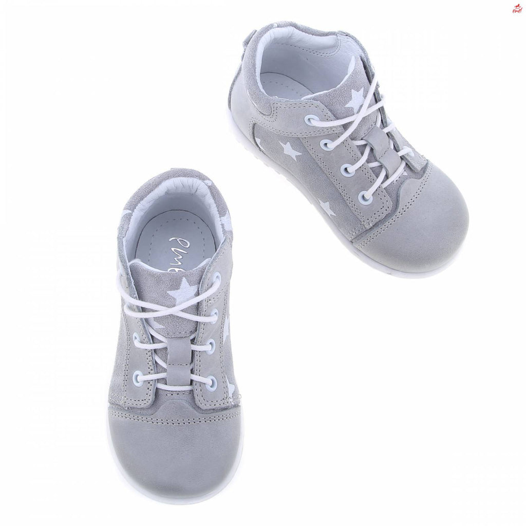 (2369B-6) Emel Lace Up First Shoes  Gray - MintMouse (Unicorner Concept Store)