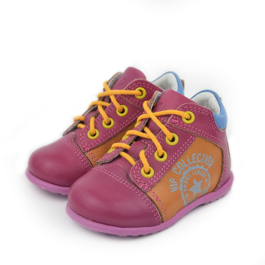 (2069-12) Emel Pink Yellow Blue Lace Up Trainers - MintMouse (Unicorner Concept Store)