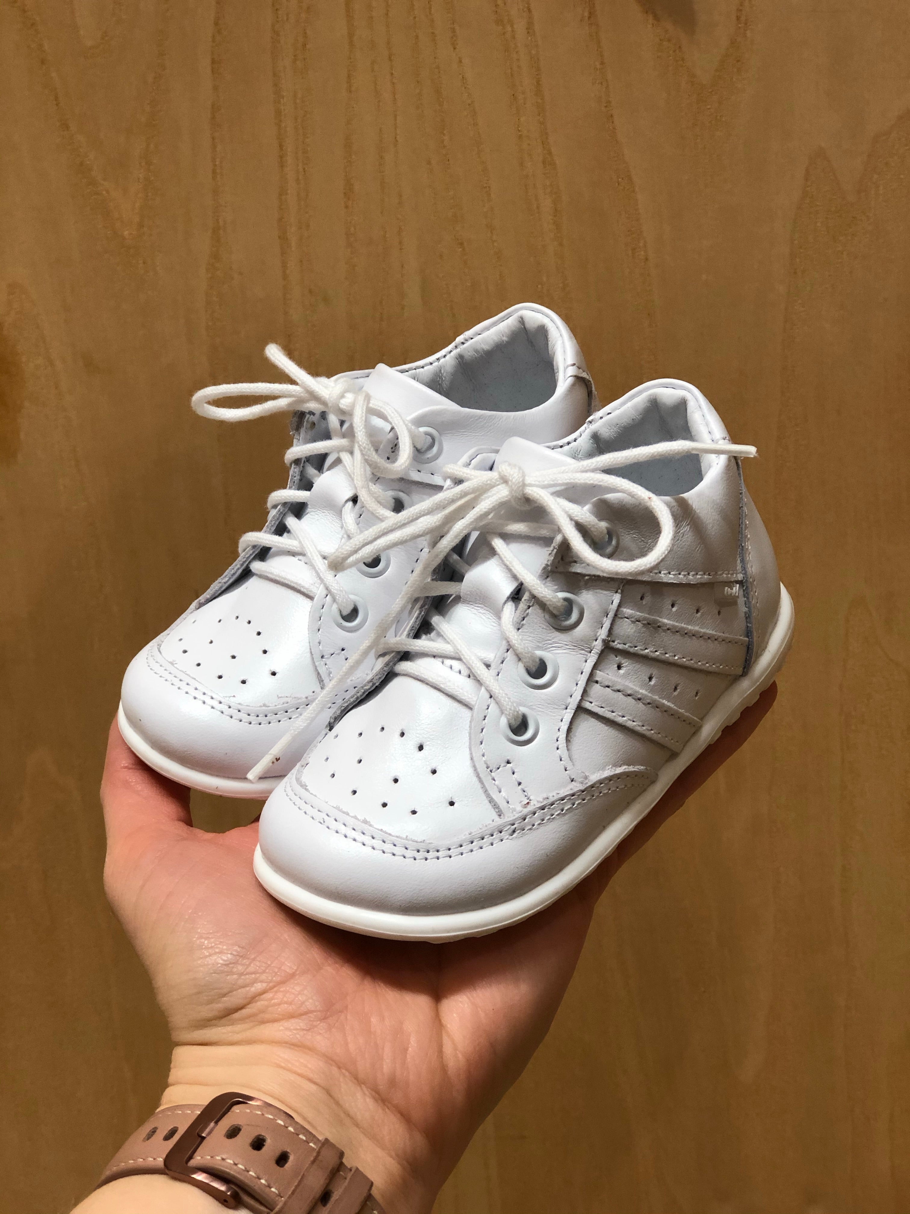 (2411B-2) Emel Lace Up First Shoes White - MintMouse (Unicorner Concept Store)