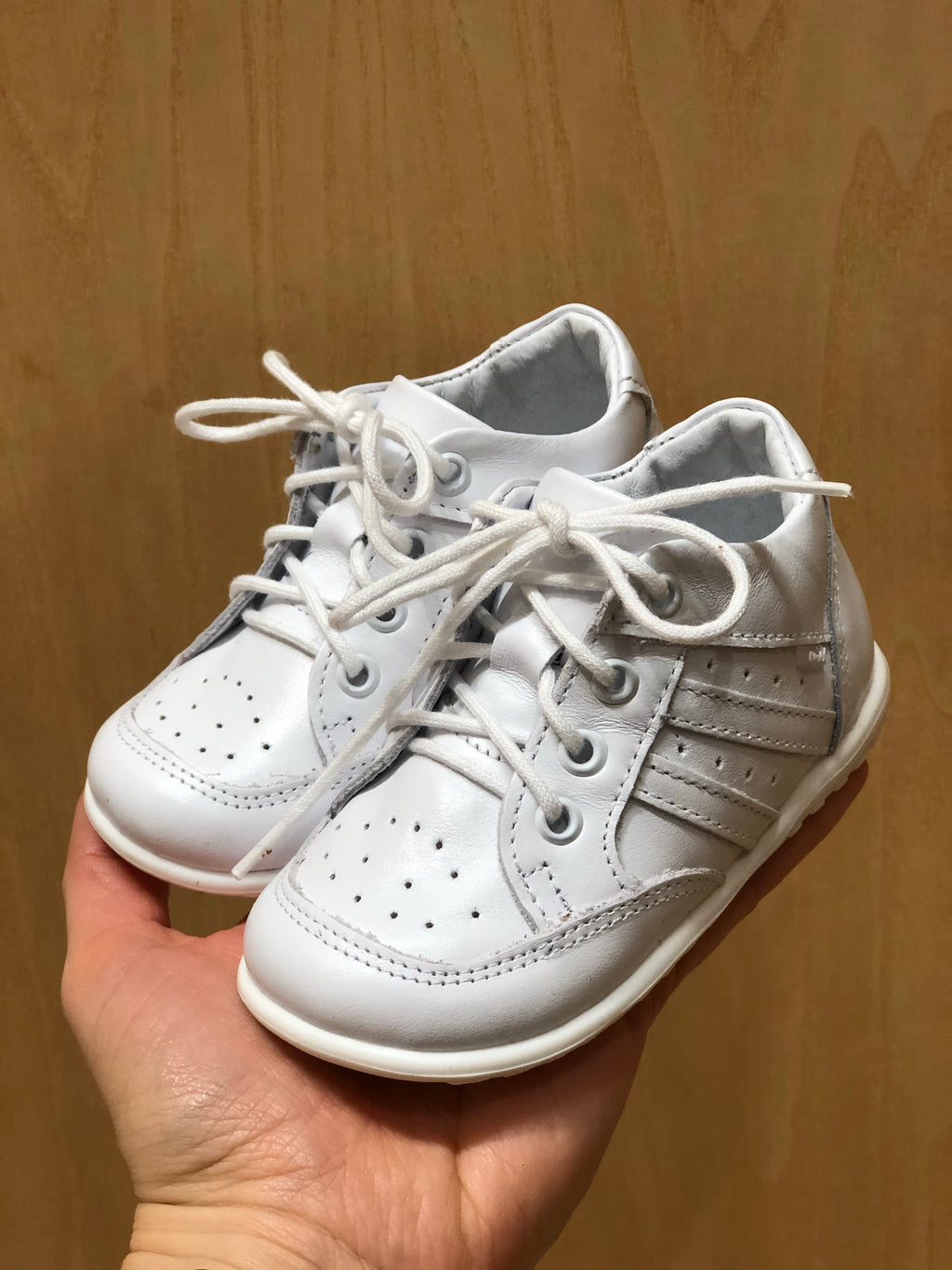 (2411B-2) Emel Lace Up First Shoes White - MintMouse (Unicorner Concept Store)