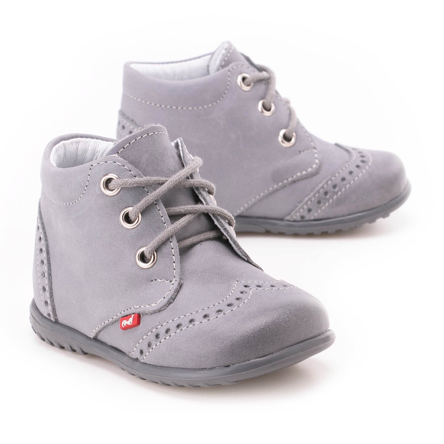 (1437-14) Emel first shoes - grey brogue lace-ups - MintMouse (Unicorner Concept Store)