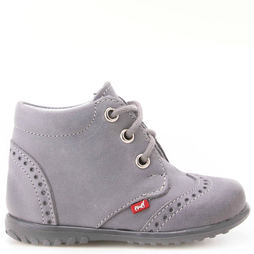 (1437-14) Emel first shoes - grey brogue lace-ups - MintMouse (Unicorner Concept Store)
