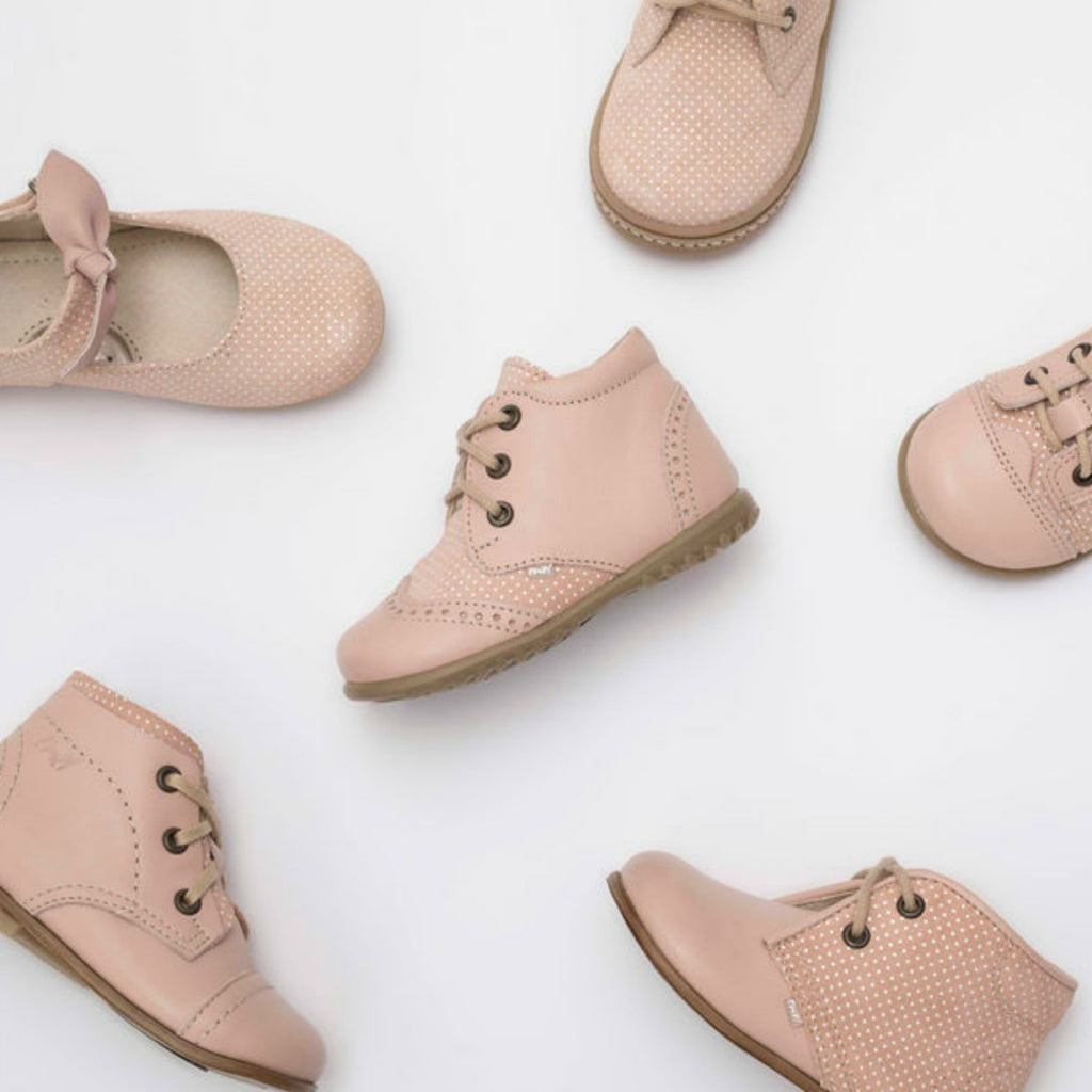 (1437B-6) Emel first shoes brogue pink polka dots - MintMouse (Unicorner Concept Store)