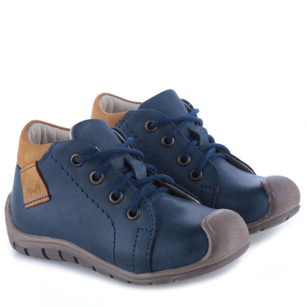 (2388G-6N) Blue Lace Up Trainers with bumper - MintMouse (Unicorner Concept Store)