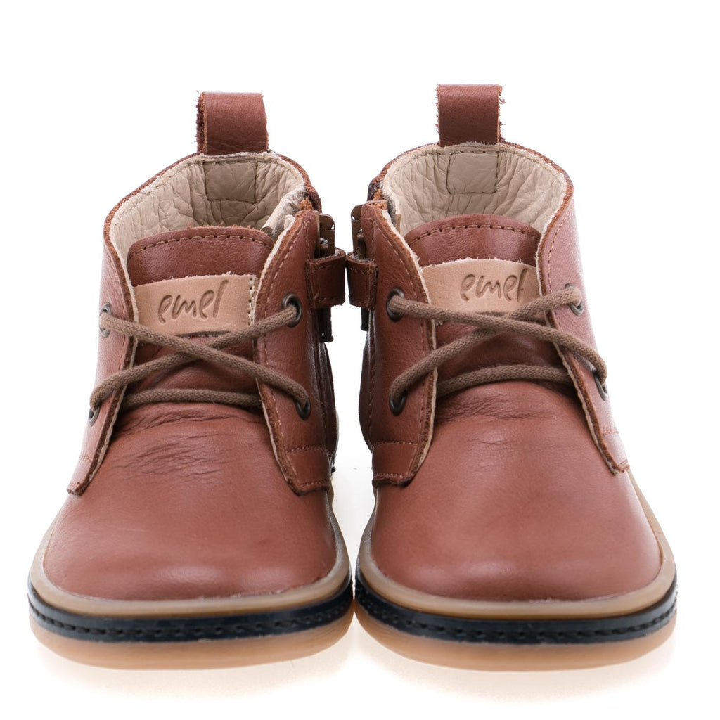 (2621A-12) Emel brown lace-up shoes with zipper - MintMouse (Unicorner Concept Store)