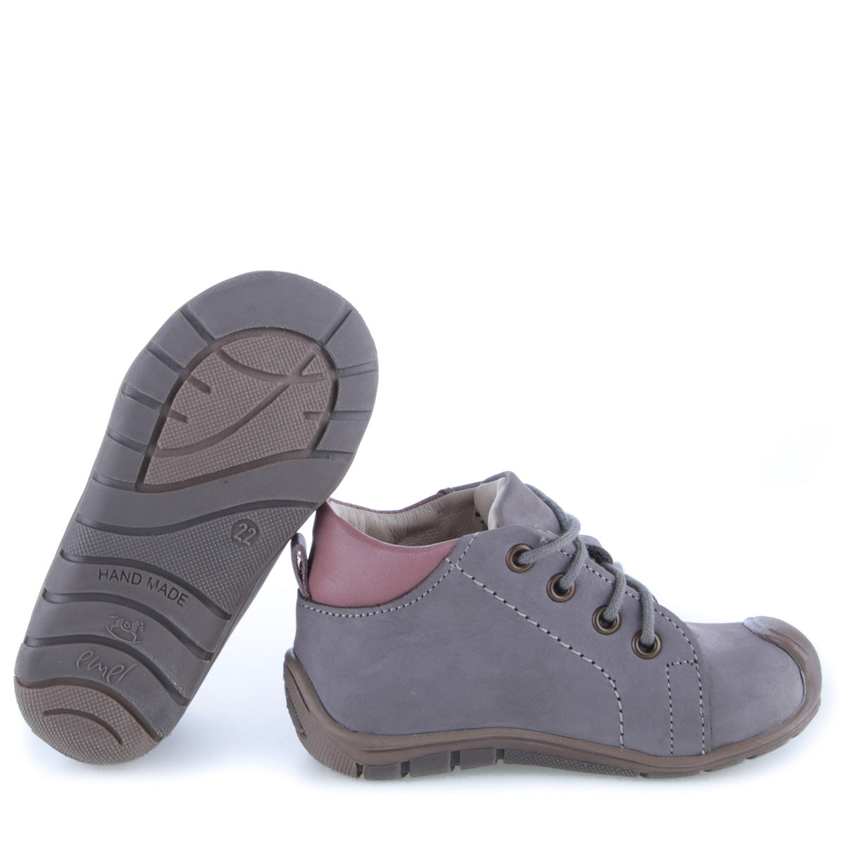 (2388G-5N) Grey Lace Up Trainers with bumper - MintMouse (Unicorner Concept Store)