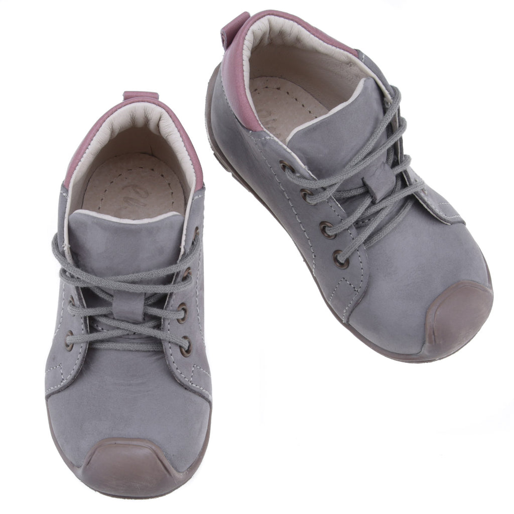 (2388G-5N) Grey Lace Up Trainers with bumper - MintMouse (Unicorner Concept Store)