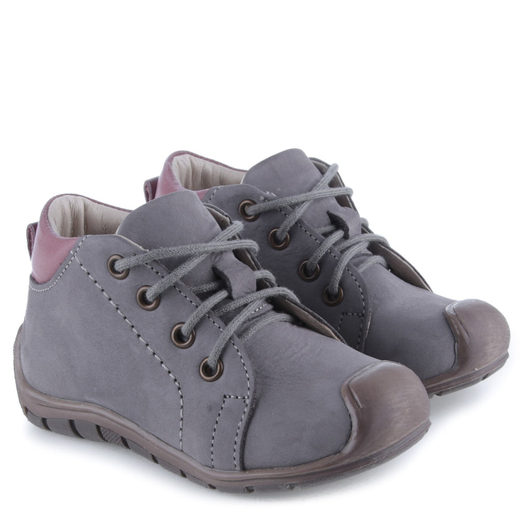 (2388G-5N) Grey Lace Up Trainers with bumper - MintMouse (Unicorner Concept Store)