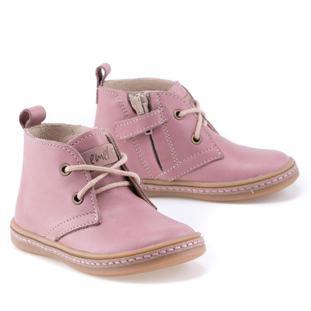 (2621A-11) Emel dirty pink lace-up shoes with zipper - MintMouse (Unicorner Concept Store)