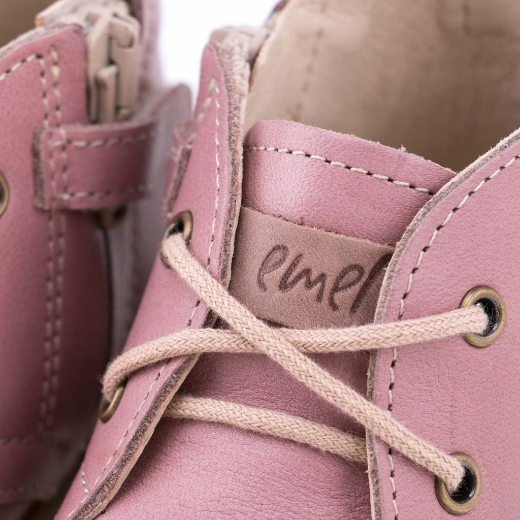 (2621A-11) Emel dirty pink lace-up shoes with zipper - MintMouse (Unicorner Concept Store)