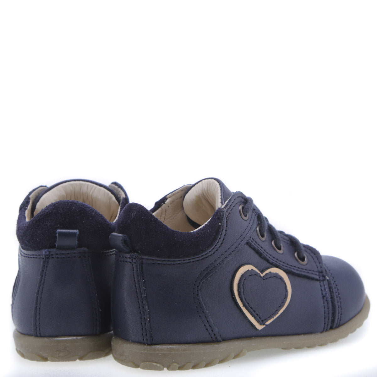 (2069E-7) Emel Lace Up First Shoes navy heart - MintMouse (Unicorner Concept Store)