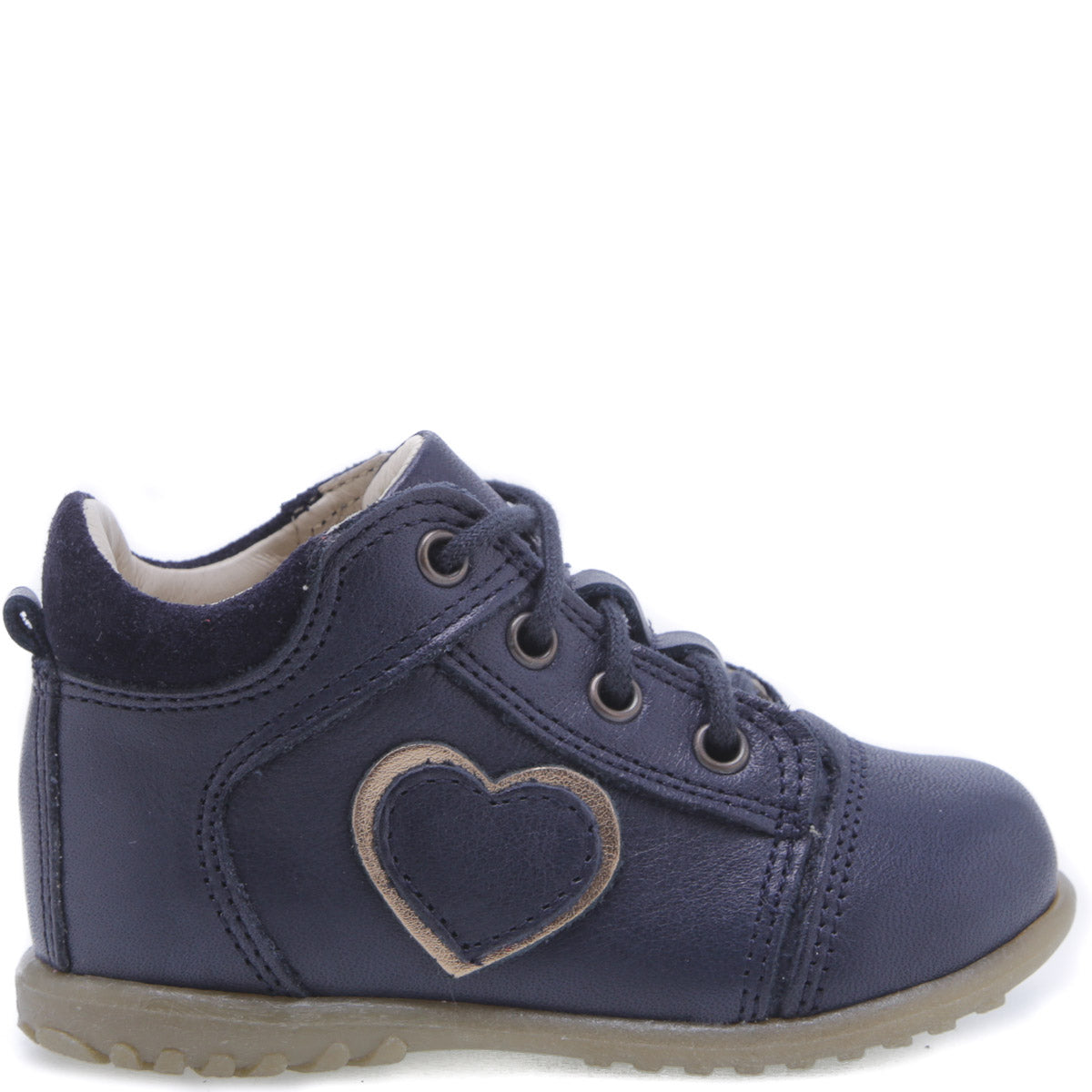 (2069E-7) Emel Lace Up First Shoes navy heart - MintMouse (Unicorner Concept Store)