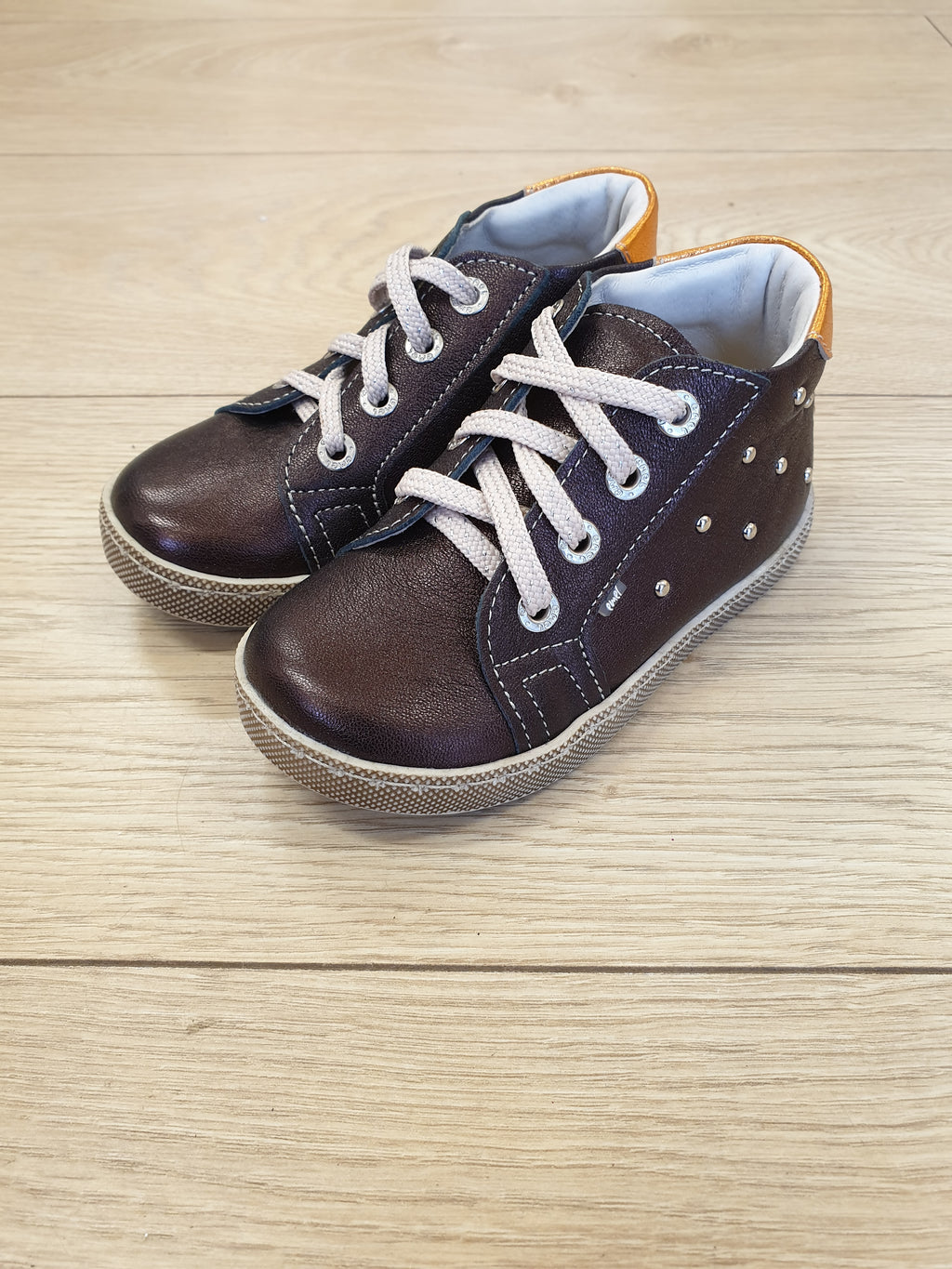 (2591-3) Brown shiny Lace Up Trainers - MintMouse (Unicorner Concept Store)