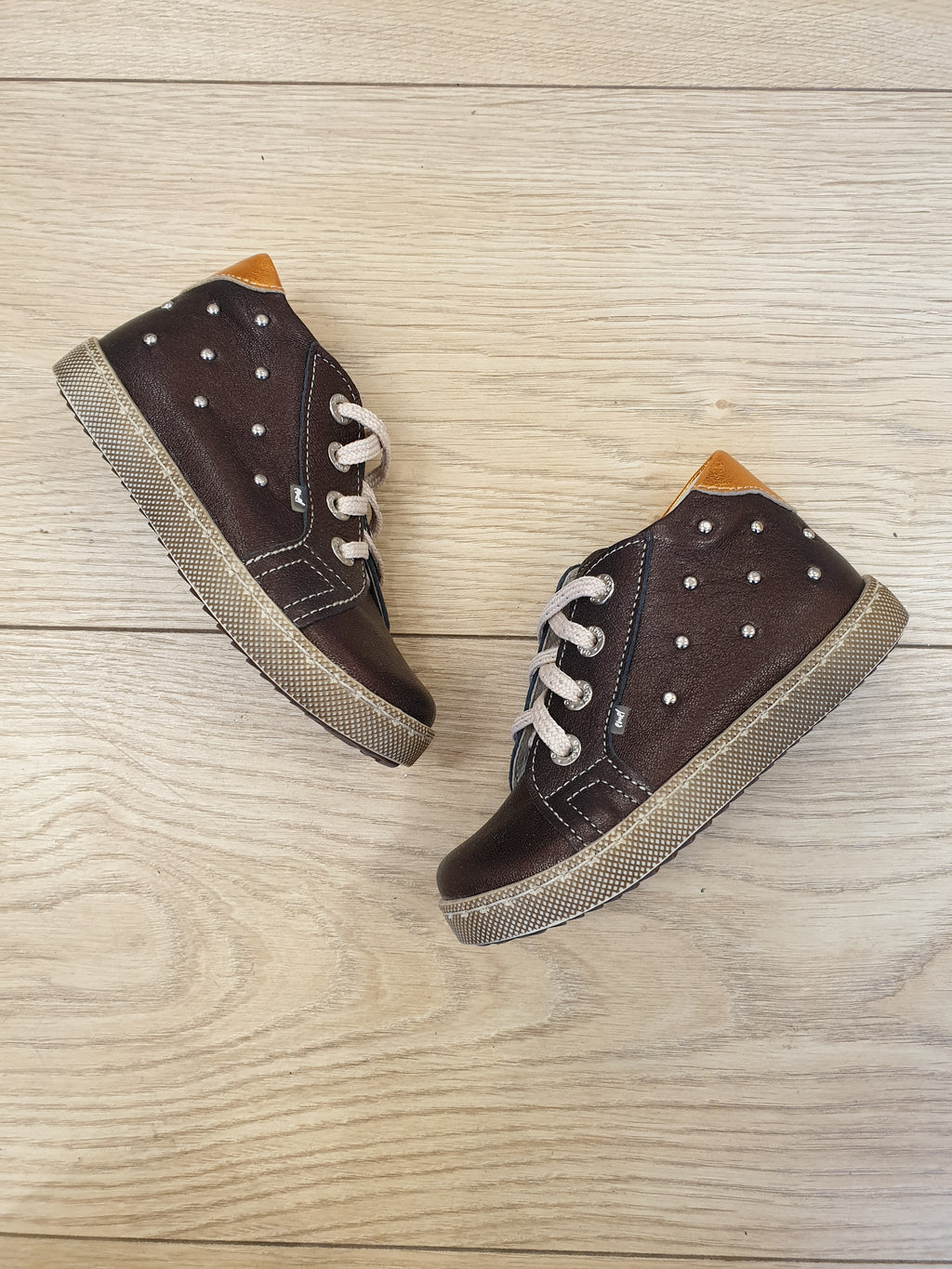 (2591-3) Brown shiny Lace Up Trainers - MintMouse (Unicorner Concept Store)