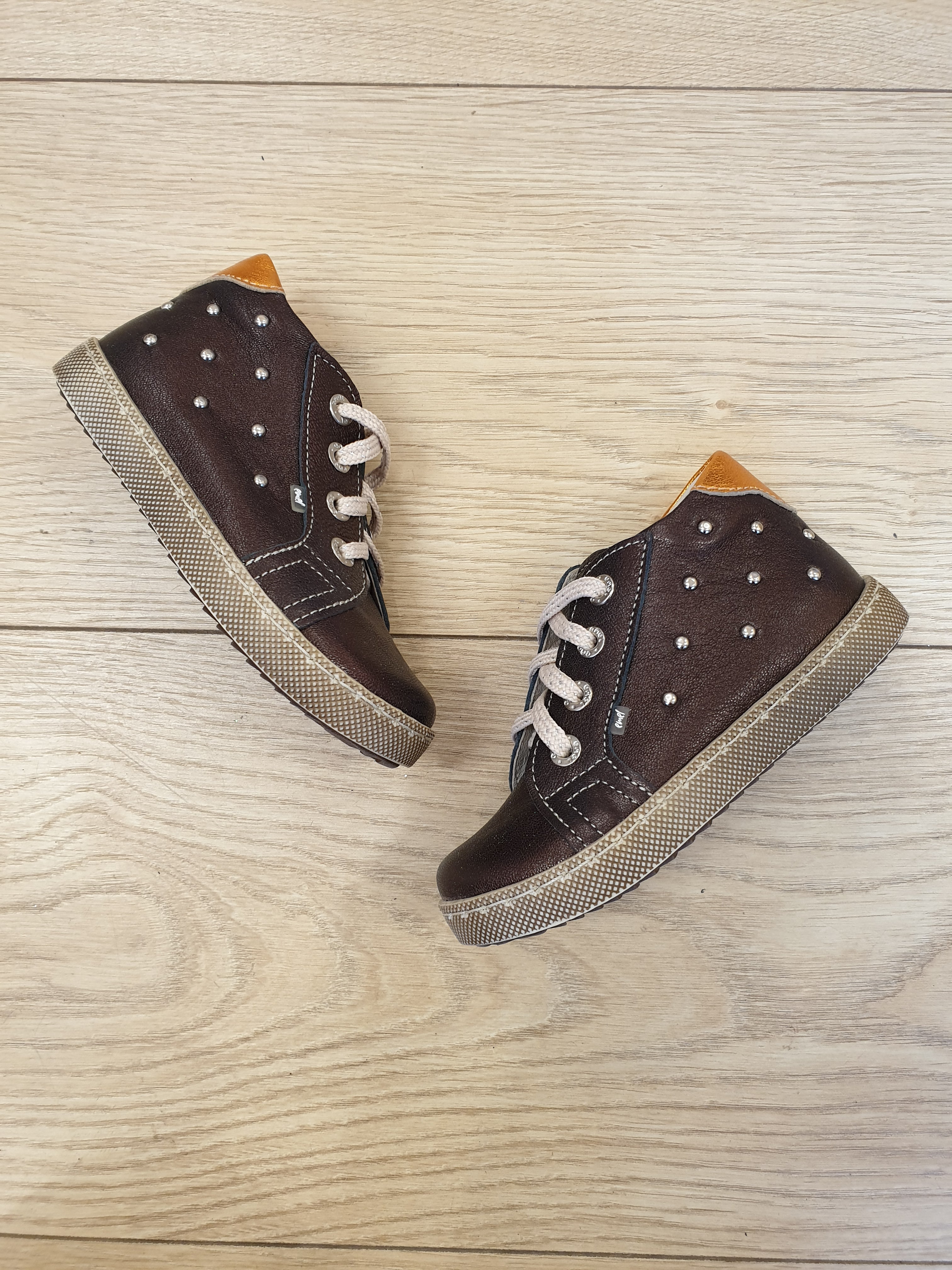 (2591-3) Brown shiny Lace Up Trainers - MintMouse (Unicorner Concept Store)