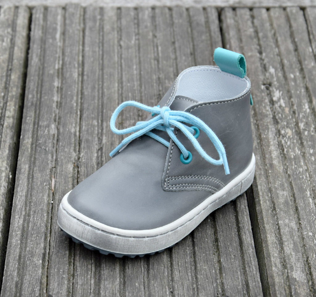 (2150-10) Emel Grey Blue Lace Up Trainers - MintMouse (Unicorner Concept Store)