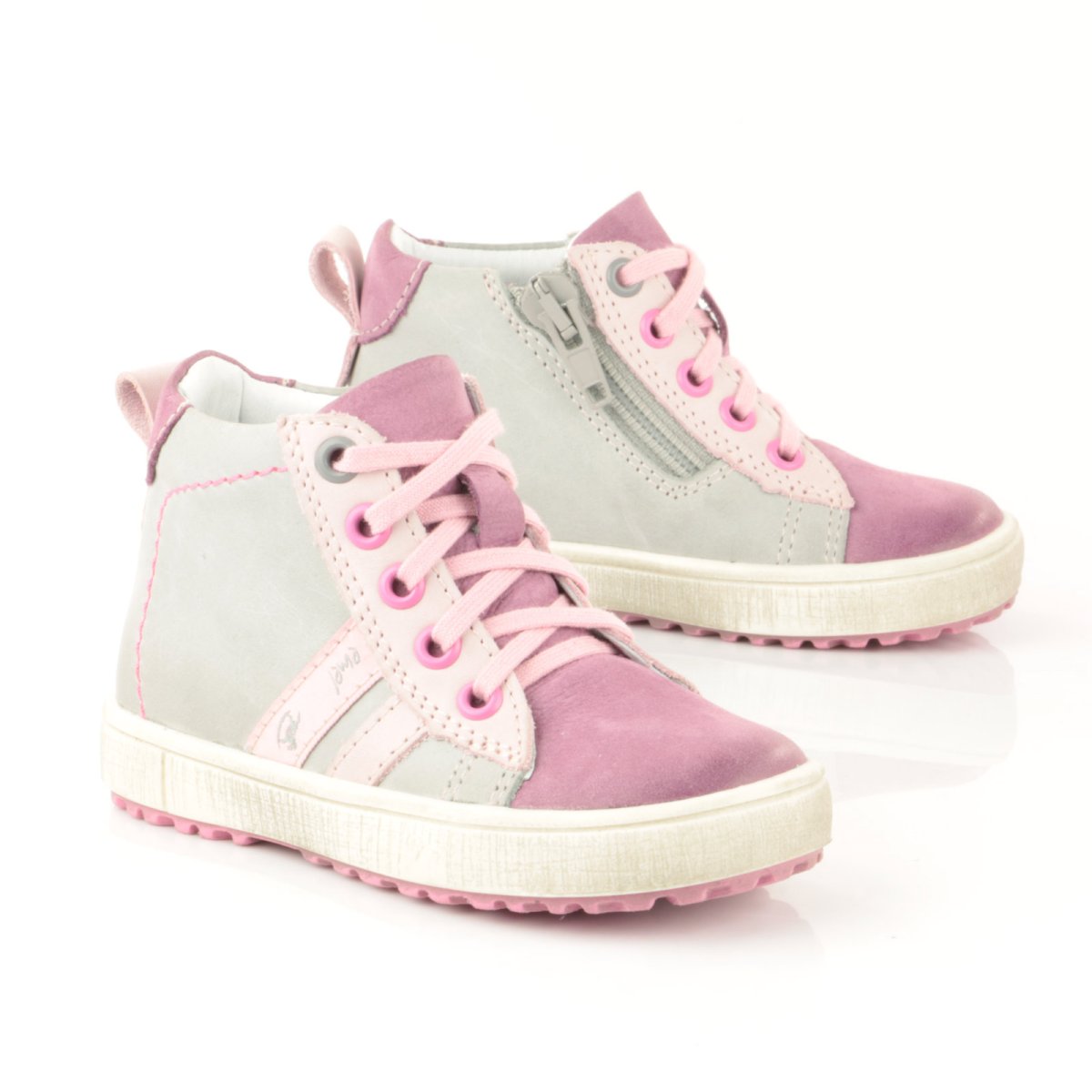 (2636-1) Purple / Grey Lace Up Sneakers with zipper - MintMouse (Unicorner Concept Store)