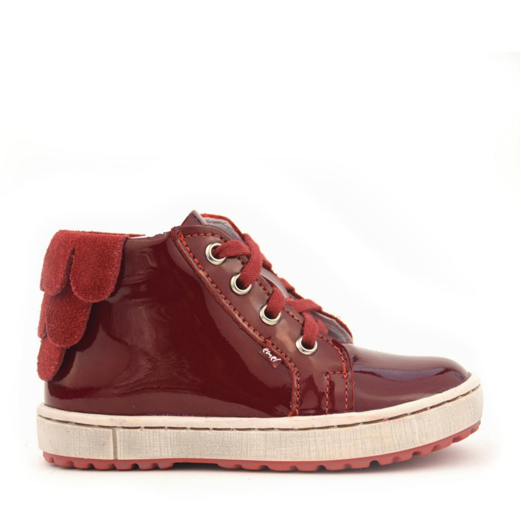 (2624D-1) Emel Red Patent leather Lace Up Sneakers with zipper - MintMouse (Unicorner Concept Store)
