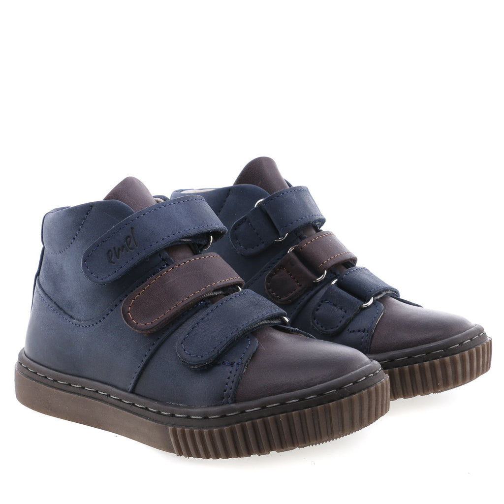 (2699-1) Emel velcro shoes - navy / brown - MintMouse (Unicorner Concept Store)