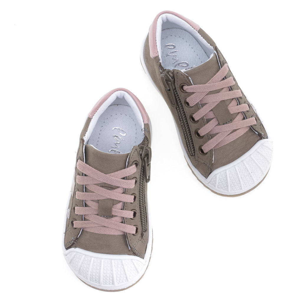 (2627A-27/2628A-27) Low Bumper Trainers khaki with Zipper - MintMouse (Unicorner Concept Store)