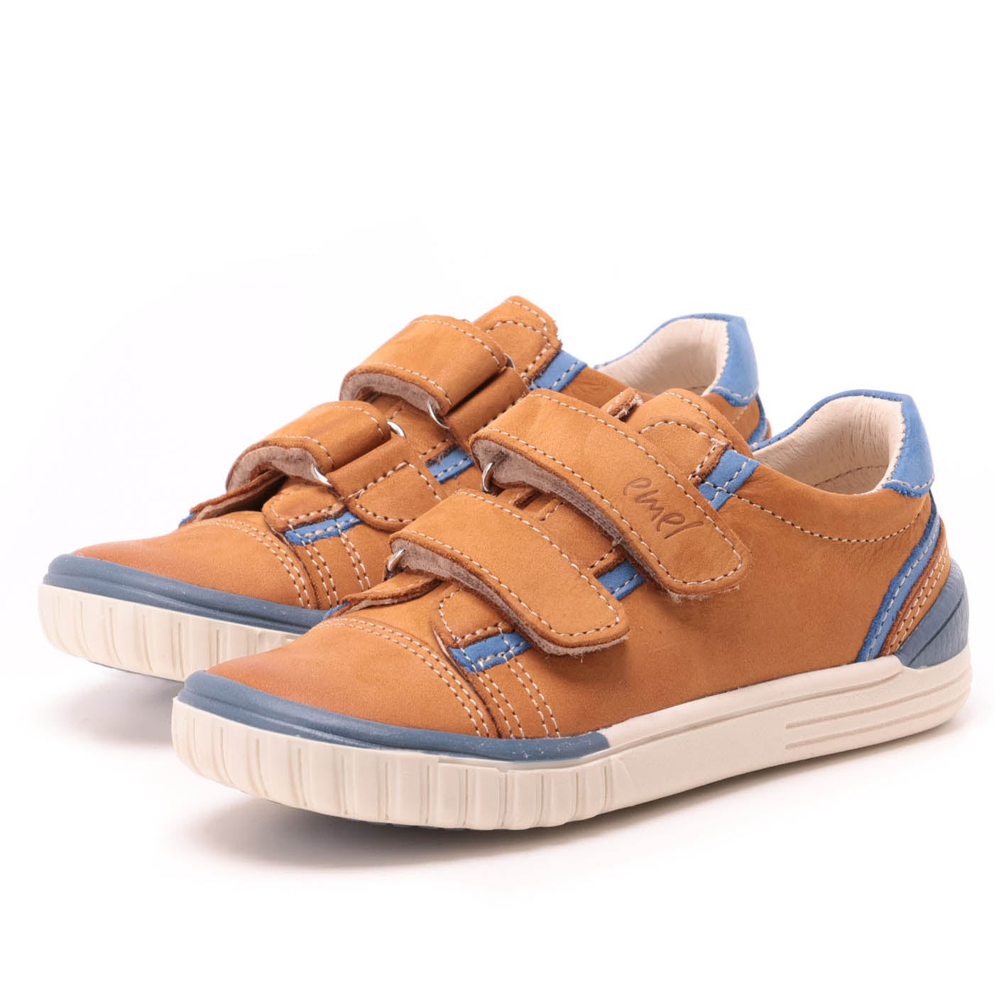 (2066-18) Mustard/blue low Velcro Trainers - MintMouse (Unicorner Concept Store)