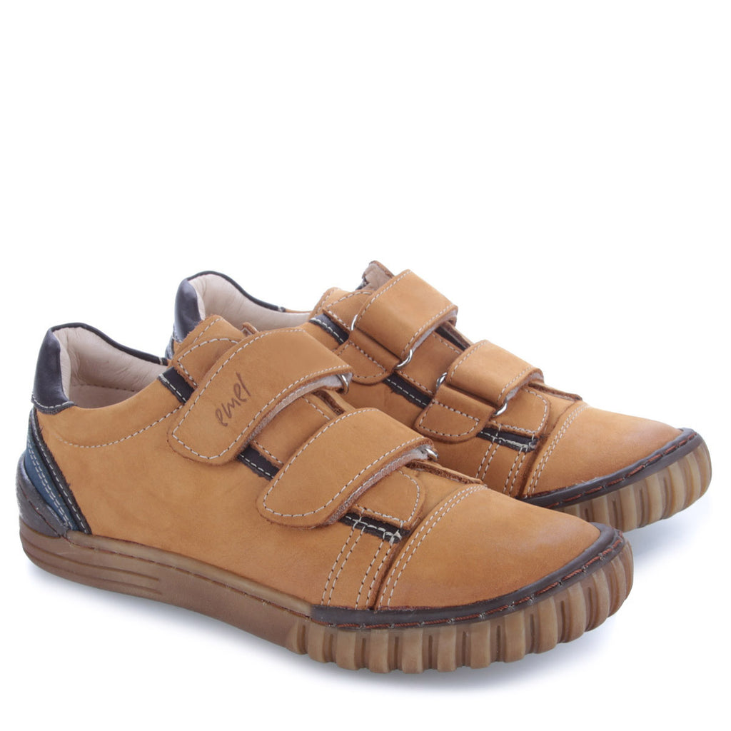 (2066-21/E2071-21) Mustard/blue low Velcro Trainers - MintMouse (Unicorner Concept Store)