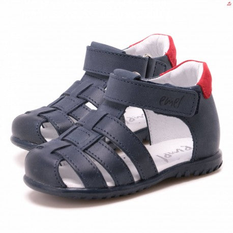 (1078-22) Emel Navy red closed sandals - MintMouse (Unicorner Concept Store)