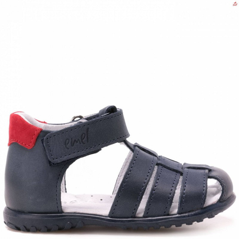 (1078-22) Emel Navy red closed sandals