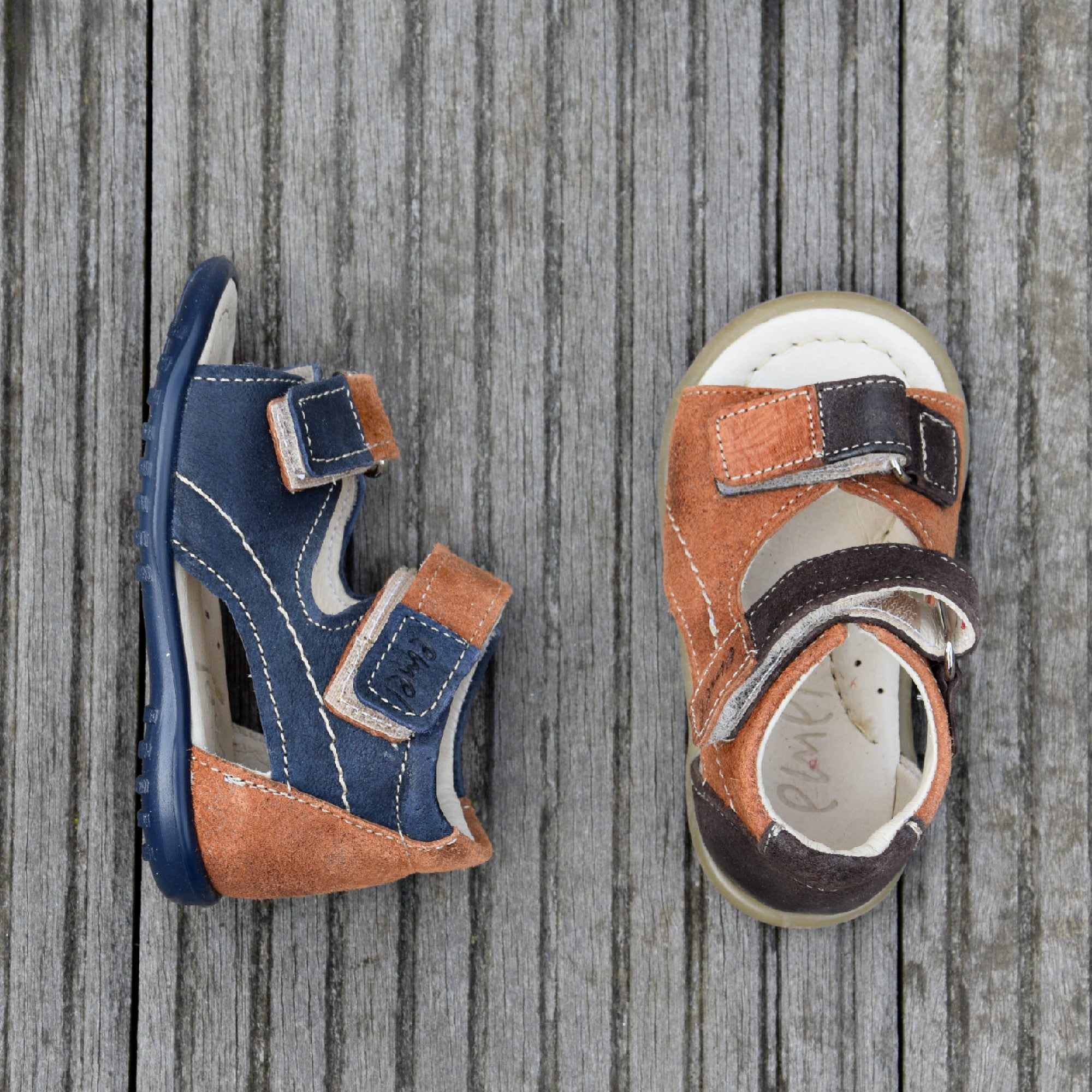 (2435-3) Emel Navy Brown sandals - MintMouse (Unicorner Concept Store)