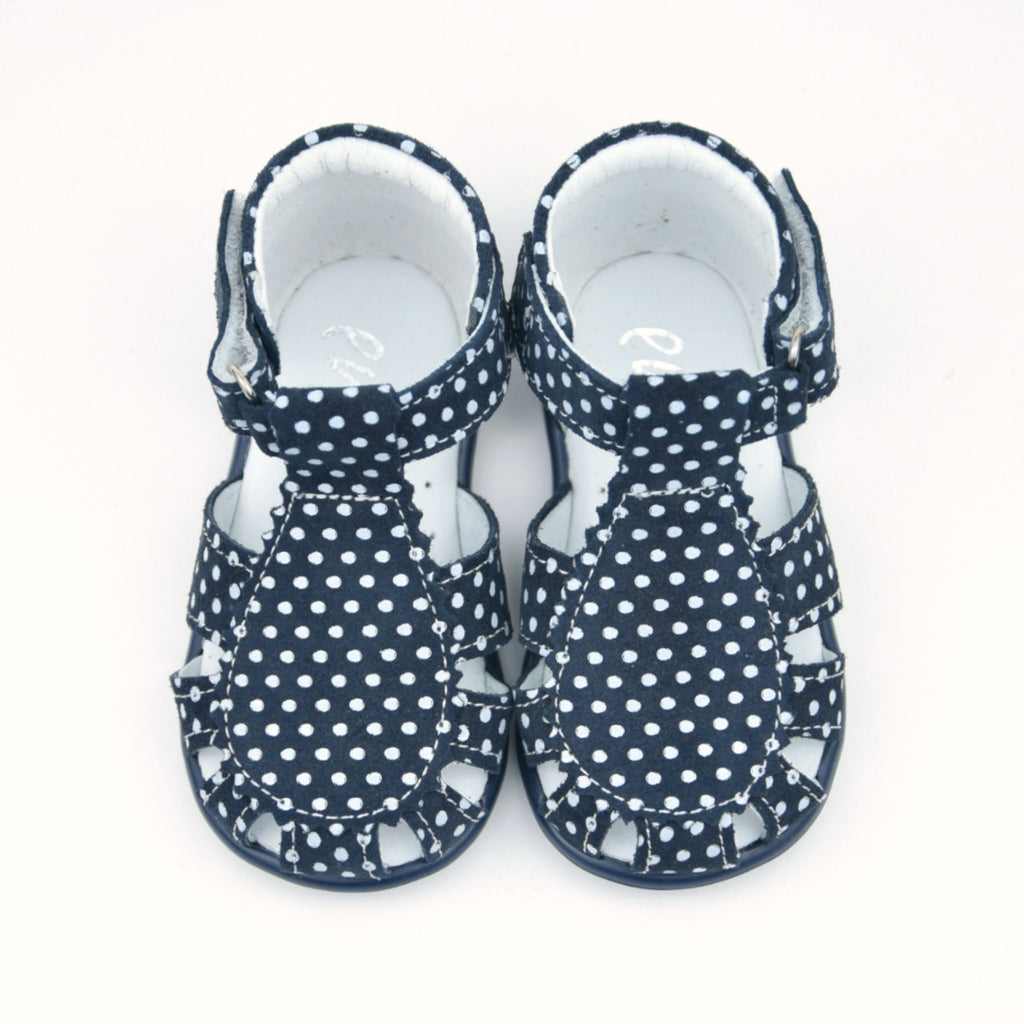 (2378-2) Emel Navy polkadot closed sandals - MintMouse (Unicorner Concept Store)