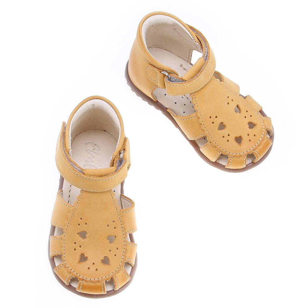 (1214A-14) Emel yellow hearts closed sandals - MintMouse (Unicorner Concept Store)