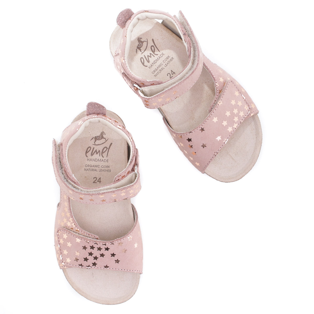 (2508-24/2509-24) Emel pink stars velcro sandals - MintMouse (Unicorner Concept Store)
