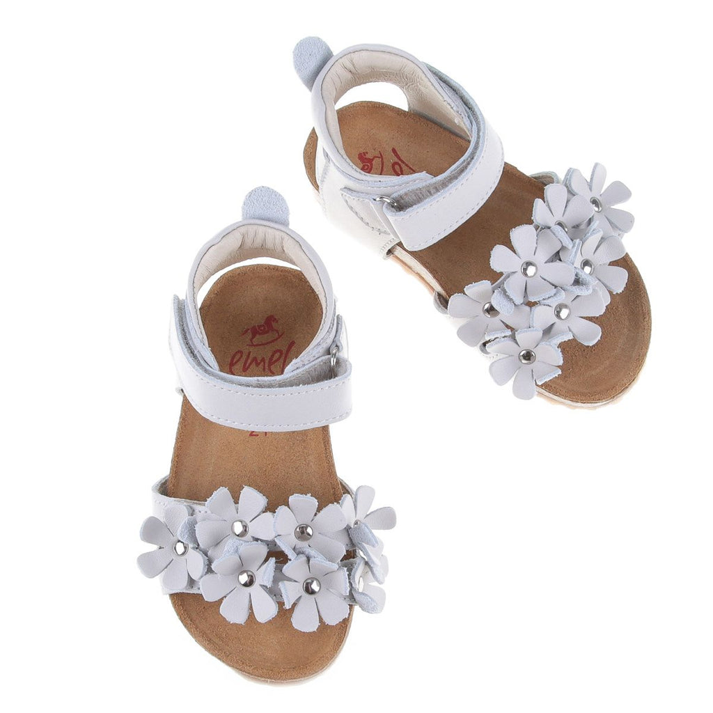 (2640D-5) Emel White Flowers sandals - MintMouse (Unicorner Concept Store)