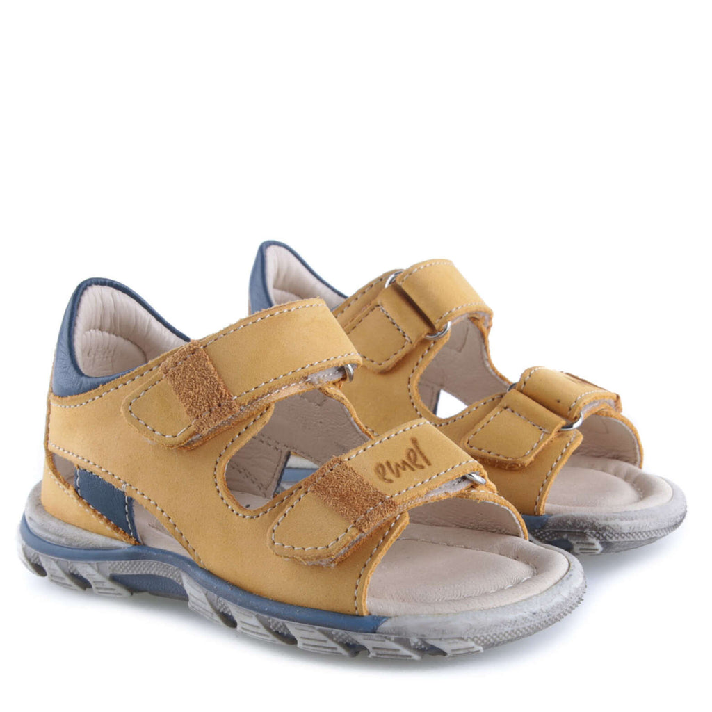 (1560-25) Emel yellow velcro Sandals - MintMouse (Unicorner Concept Store)