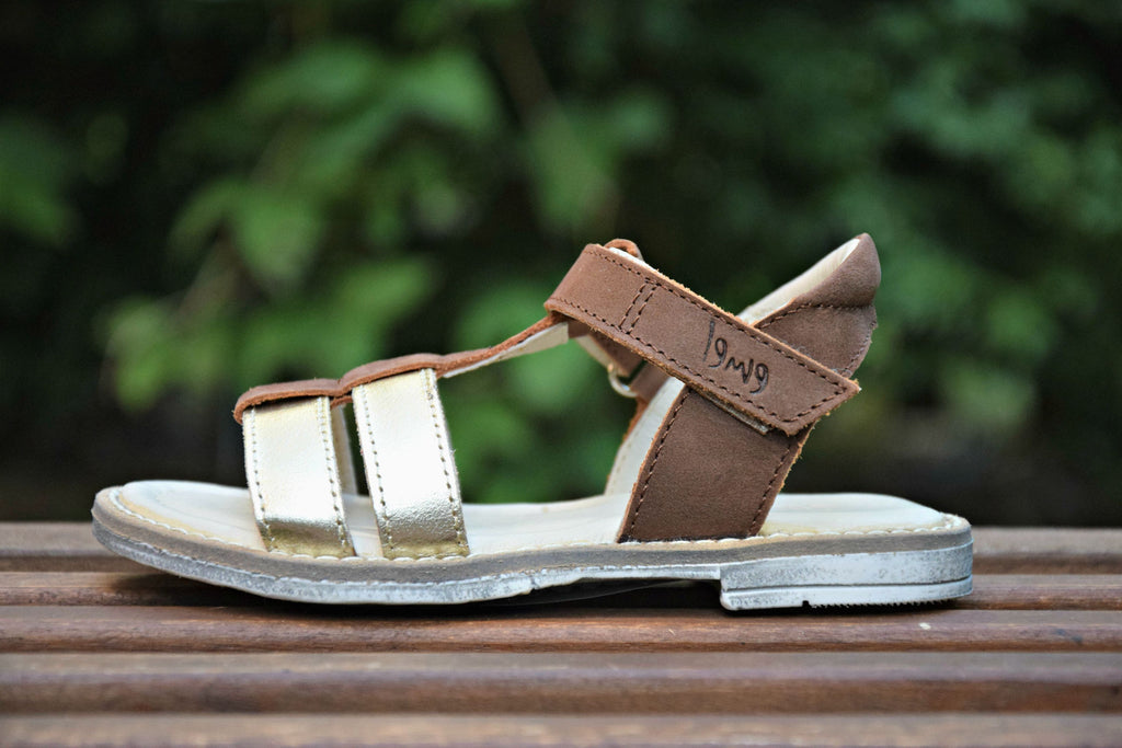 (2568-8) Emel brown/gold sandals - MintMouse (Unicorner Concept Store)