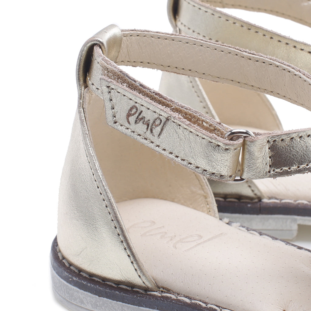 (2577) Emel velcro sandals  gold flowers - MintMouse (Unicorner Concept Store)