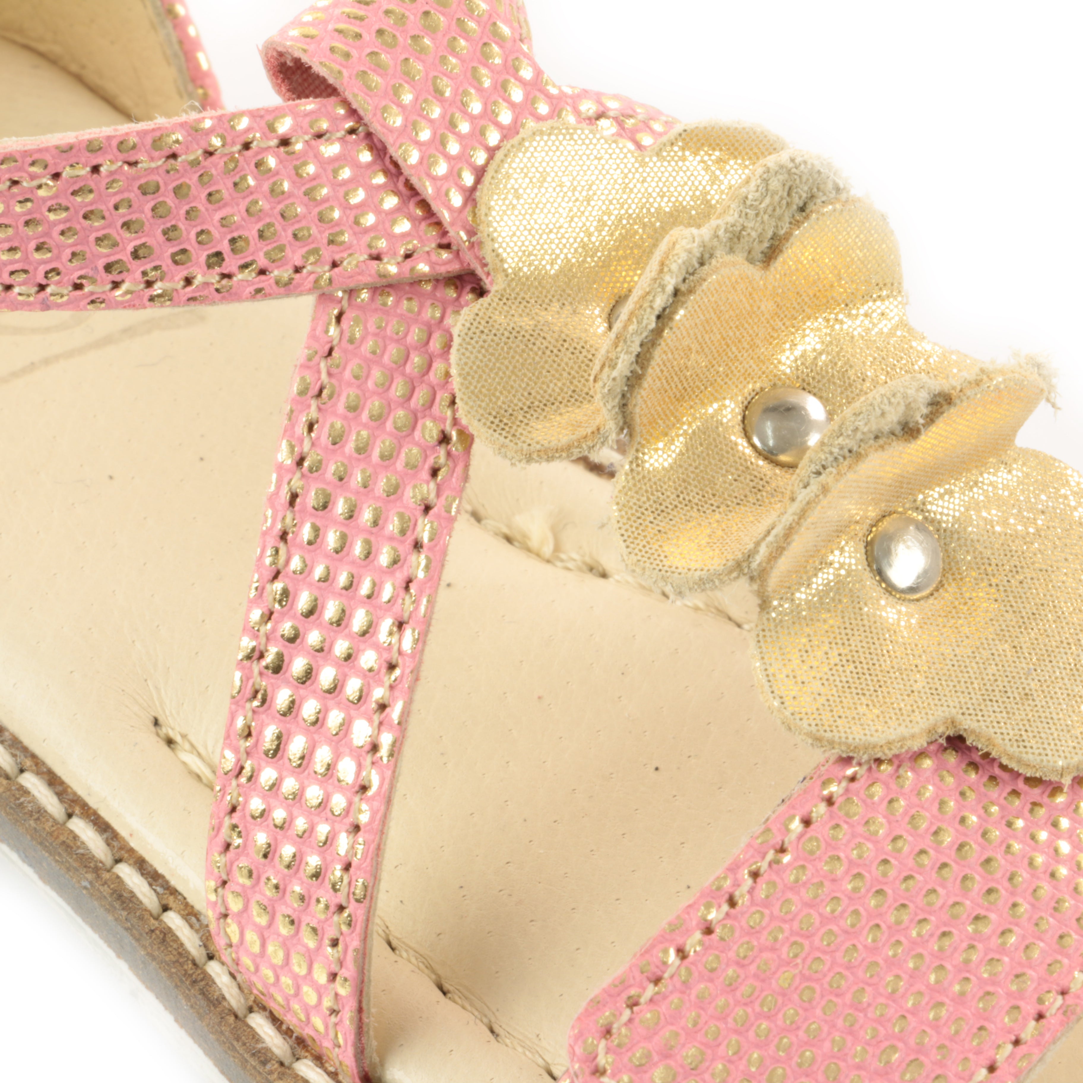 (2577-5) Emel velcro sandals coral gold - MintMouse (Unicorner Concept Store)