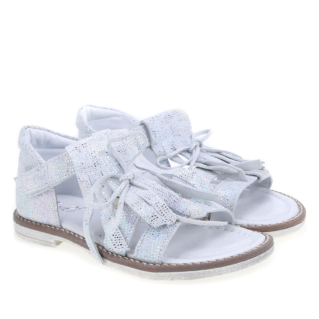 (2618A) Emel white shiny sandals fringes - MintMouse (Unicorner Concept Store)
