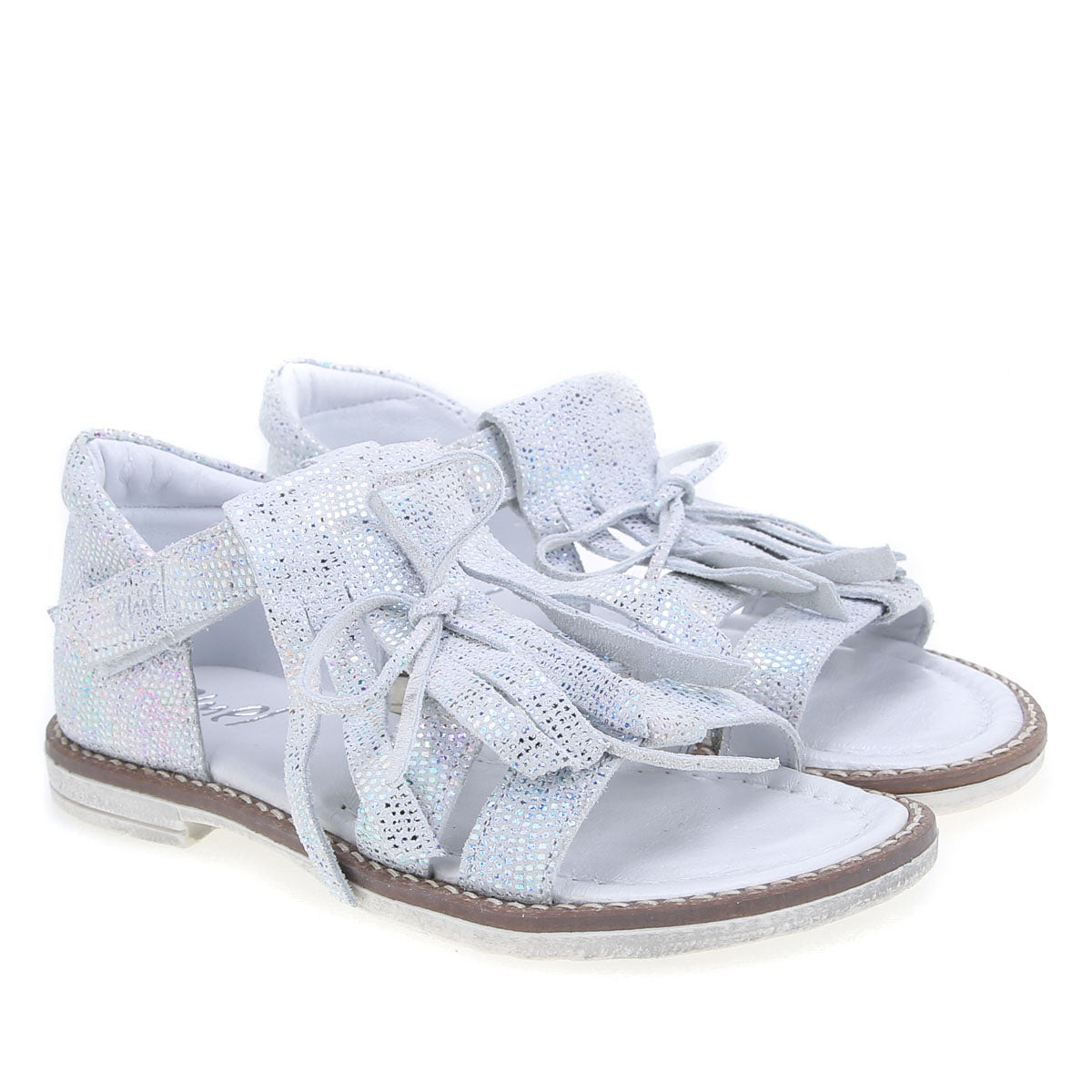 (2618A) Emel white shiny sandals fringes - MintMouse (Unicorner Concept Store)